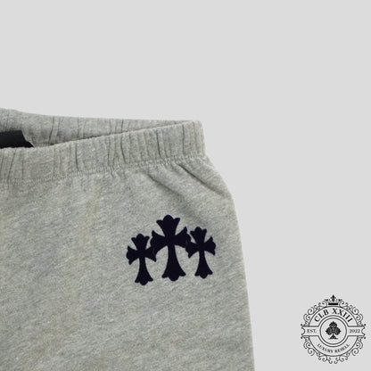 Chrome Hearts Women's Triple Cross CH Flocked Sweatpants in Grey