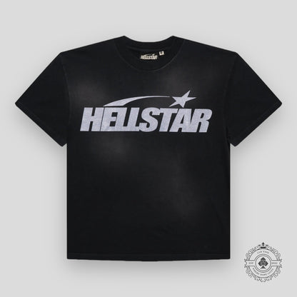 Hellstar Sport Logo Gel T-shirt in Black / Glitter