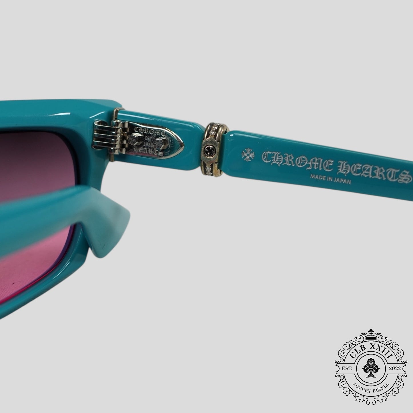 Chrome Hearts Cliterally Diamond Embellished Glasses in Blue/Silver