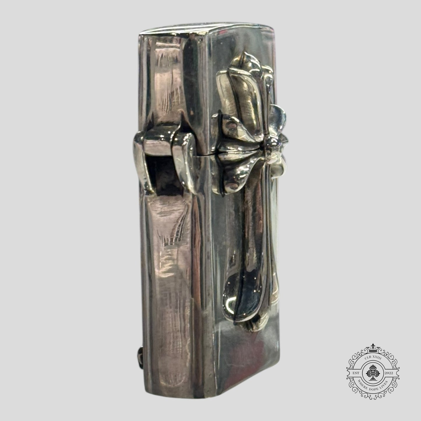 Chrome Hearts Silver Cross Zippo Lighter