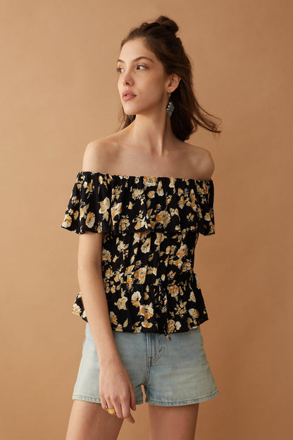 Bohera Aveline Flounce Off-Shoulder Top