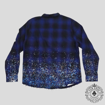 Amiri Crystal Painter Plaid Button Up in Blue