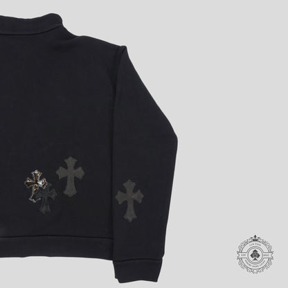 Chrome Hearts Pony Hair Quarter Zip in Black