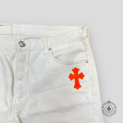 Chrome Hearts St. Barth Patch Jeans in White