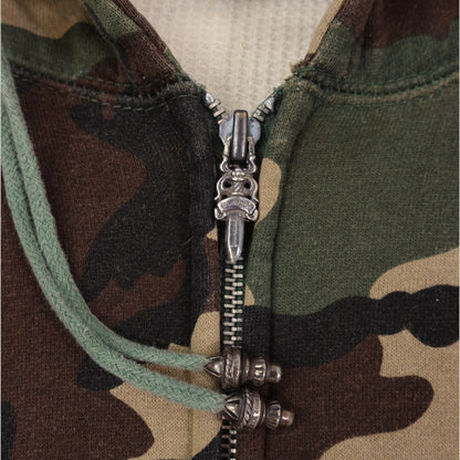 Chrome Hearts Vintage Cross Patch Thermal Zip Up Hoodie
