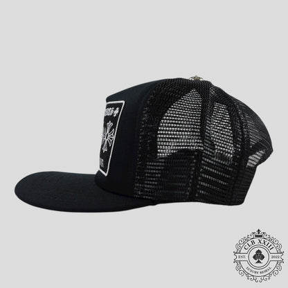 Chrome Hearts Hollywood CH Patch Trucker Hat in Black