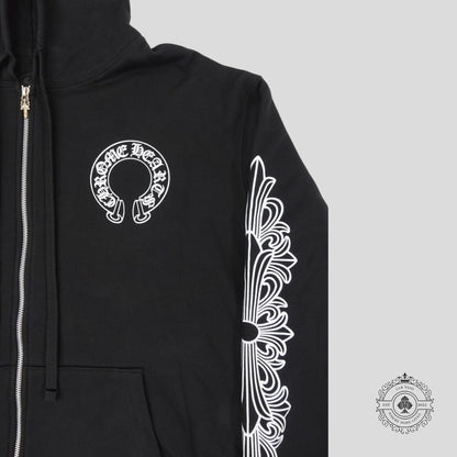 Chrome Hearts Thermal Lined Horseshoe Zip Up Hoodie