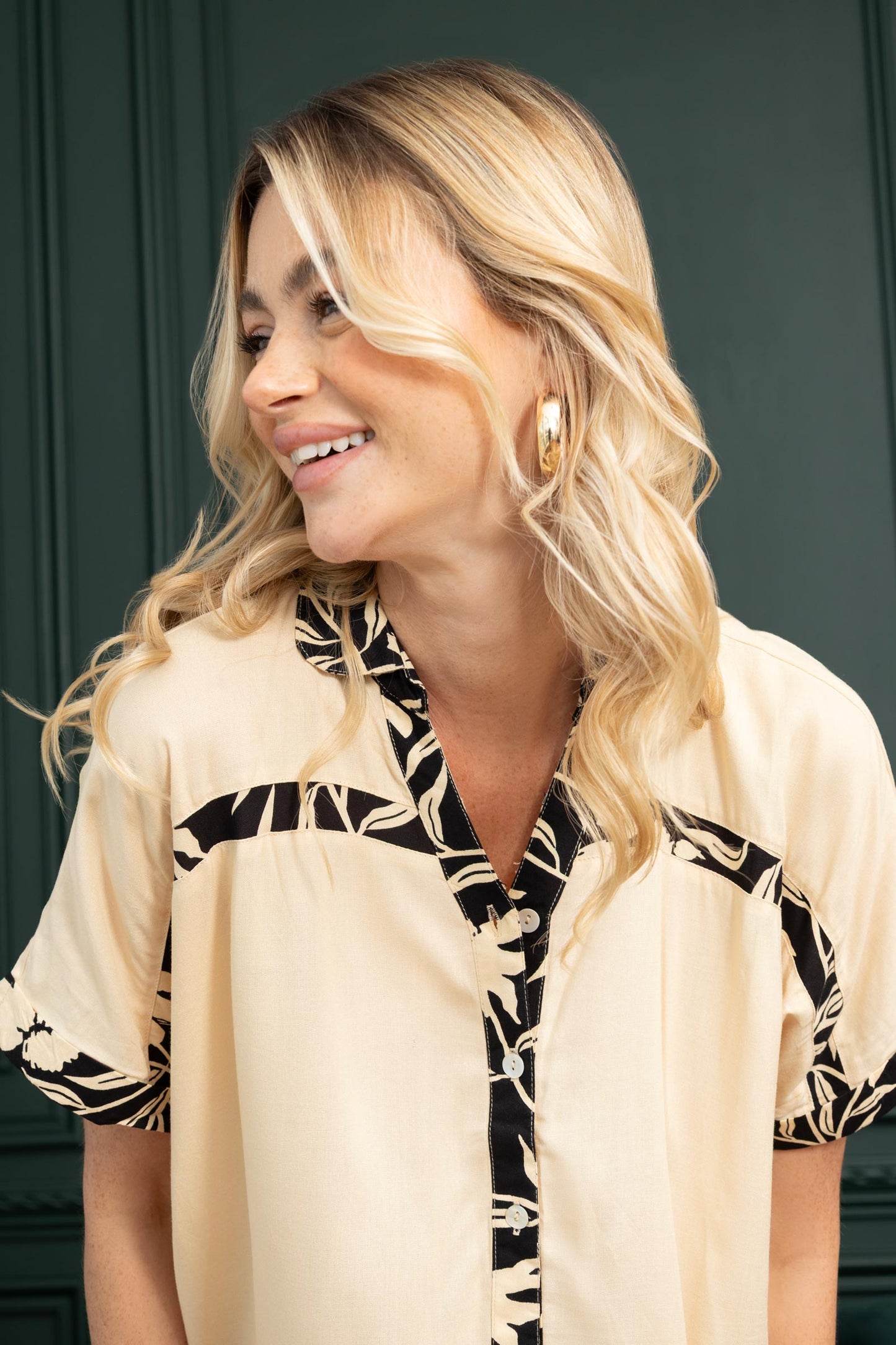 Amber's Place Shirt  In Beige