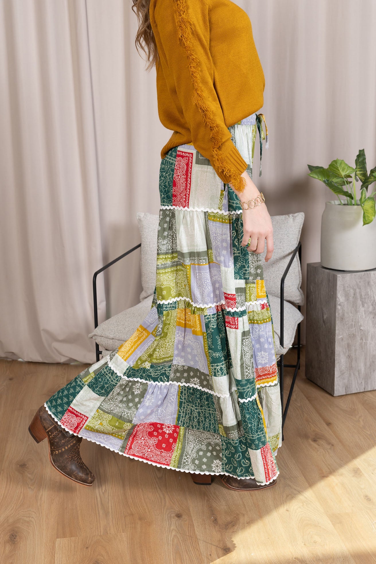 Junebug Patchwork Skirt in  Vintage Mix
