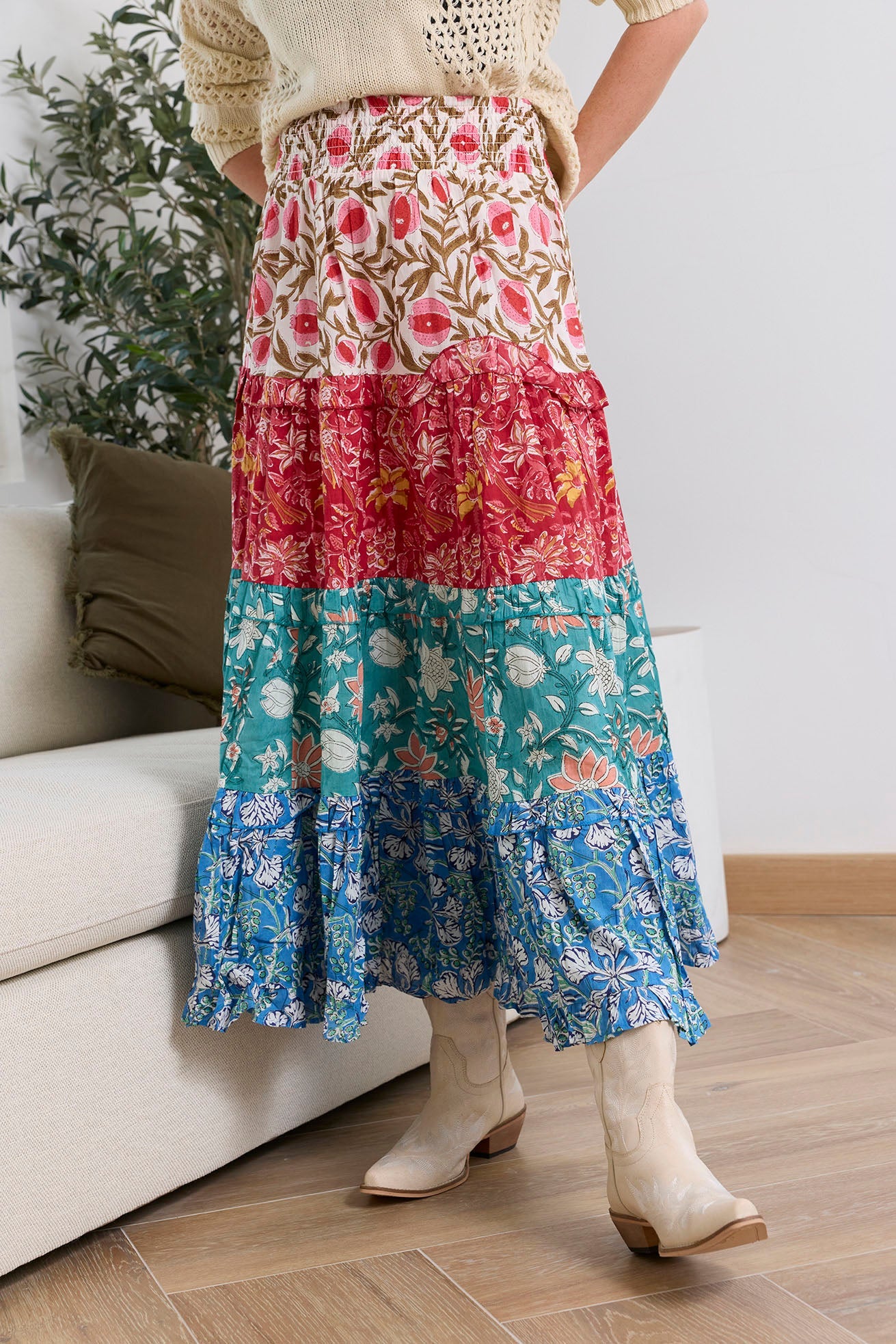 Kismet Patchplay Skirt in Poppy Bloom
