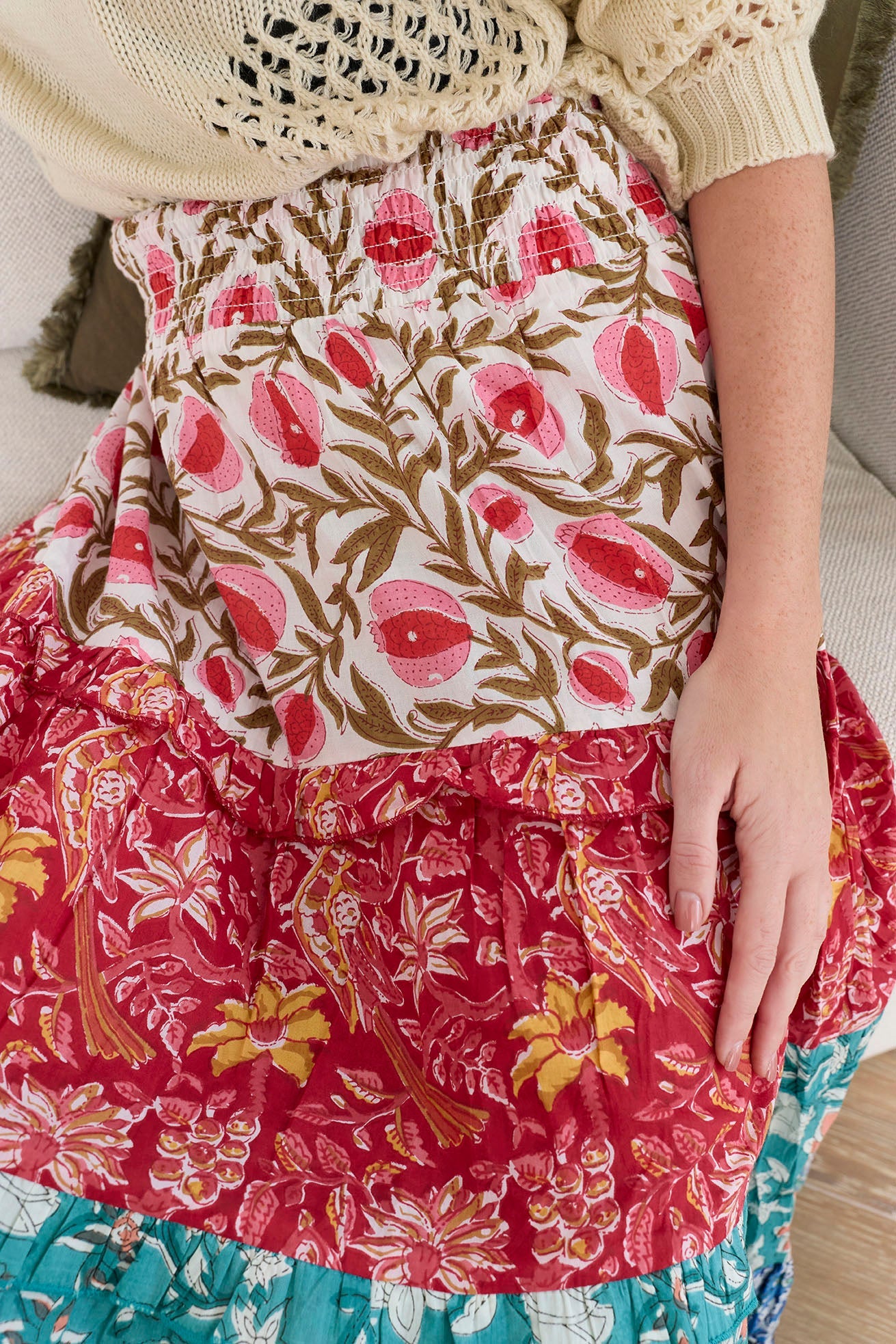 Kismet Patchplay Skirt in Poppy Bloom