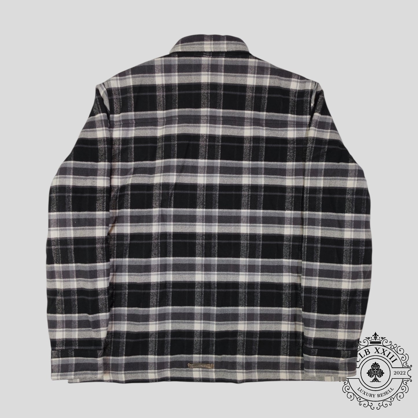 Chrome Hearts Padded Flannel Shirt in Black/White