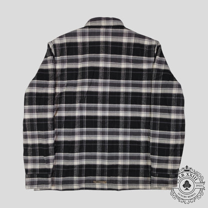 Chrome Hearts Padded Flannel Shirt in Black/White