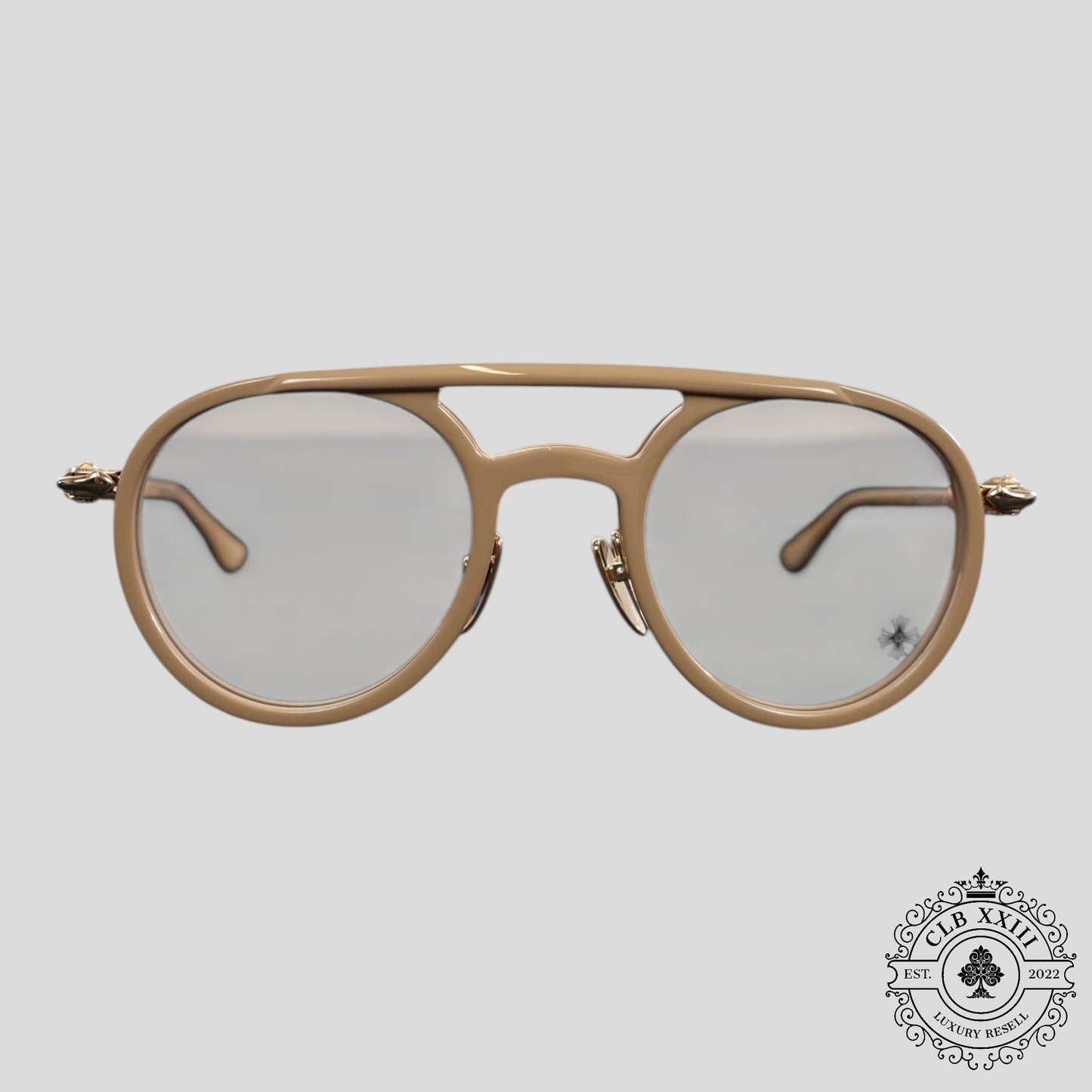 Chrome Hearts Loveboat Glasses in Beige
