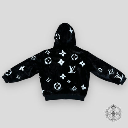 Louis Vuitton Monogram Mink Fur Zipped Jacket