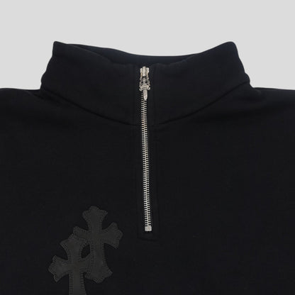Chrome Hearts Pony Hair Quarter Zip in Black