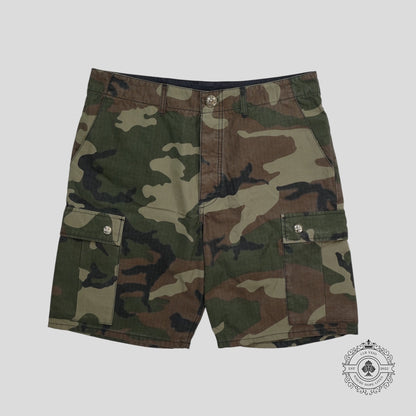 Chrome Hearts Cross Patch Canvas Shorts in Camo