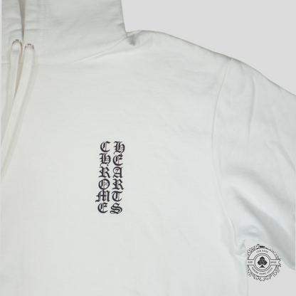 Chrome Hearts Vertical Logo Hoodie in White