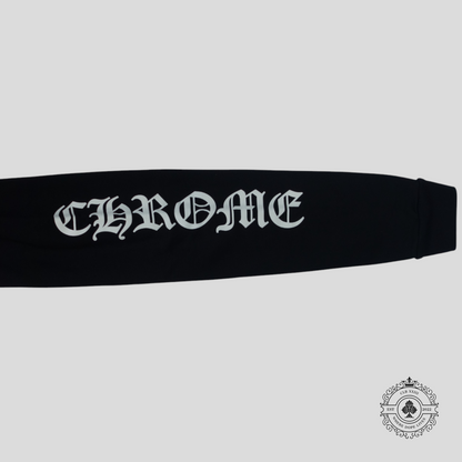Chrome Hearts Vertical Logo Zip Up Hoodie in Black