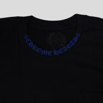 Chrome Hearts Neck Logo Tee in Black/Blue