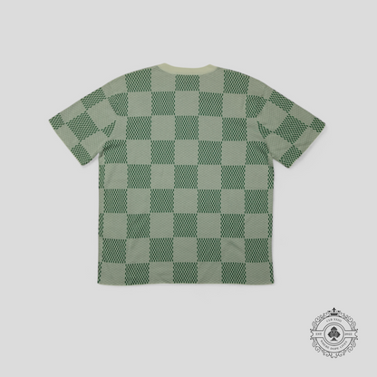 Louis Vuitton Light Damier Knitted Short Sleeve Crewneck in Green/White