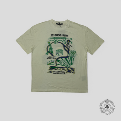 Louis Vuitton Pont Neuf Intarsia T-Shirt in White/Green/Blue