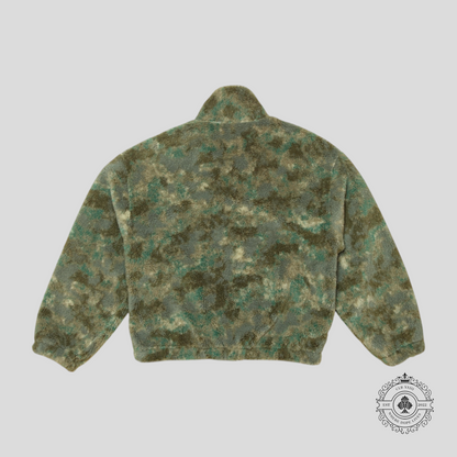Celine Zip Up Fleece Jacket in Camo/White
