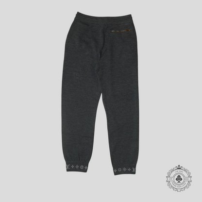 Louis Vuitton Monogram Ankle Cuff Wool Track Pants in Grey
