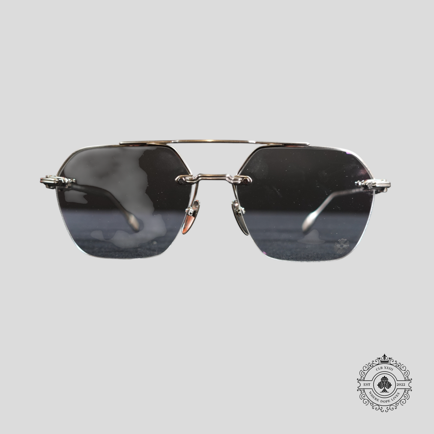 Chrome Hearts Fluid Glasses in Silver