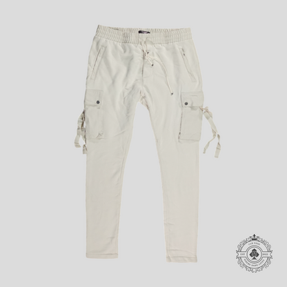 Amiri Tapered Cargo Sweatpants in Alabaster White -Preowned