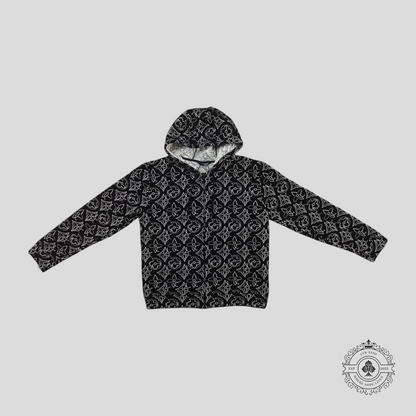 Louis Vuitton X NBA Strategic Flowers Quilted Zip Up Hoodie in Black