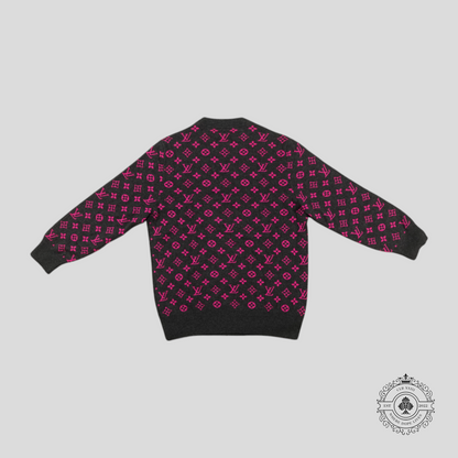 Louis Vuitton Half Monogram Cashmere Sweater in Grey/Pink
