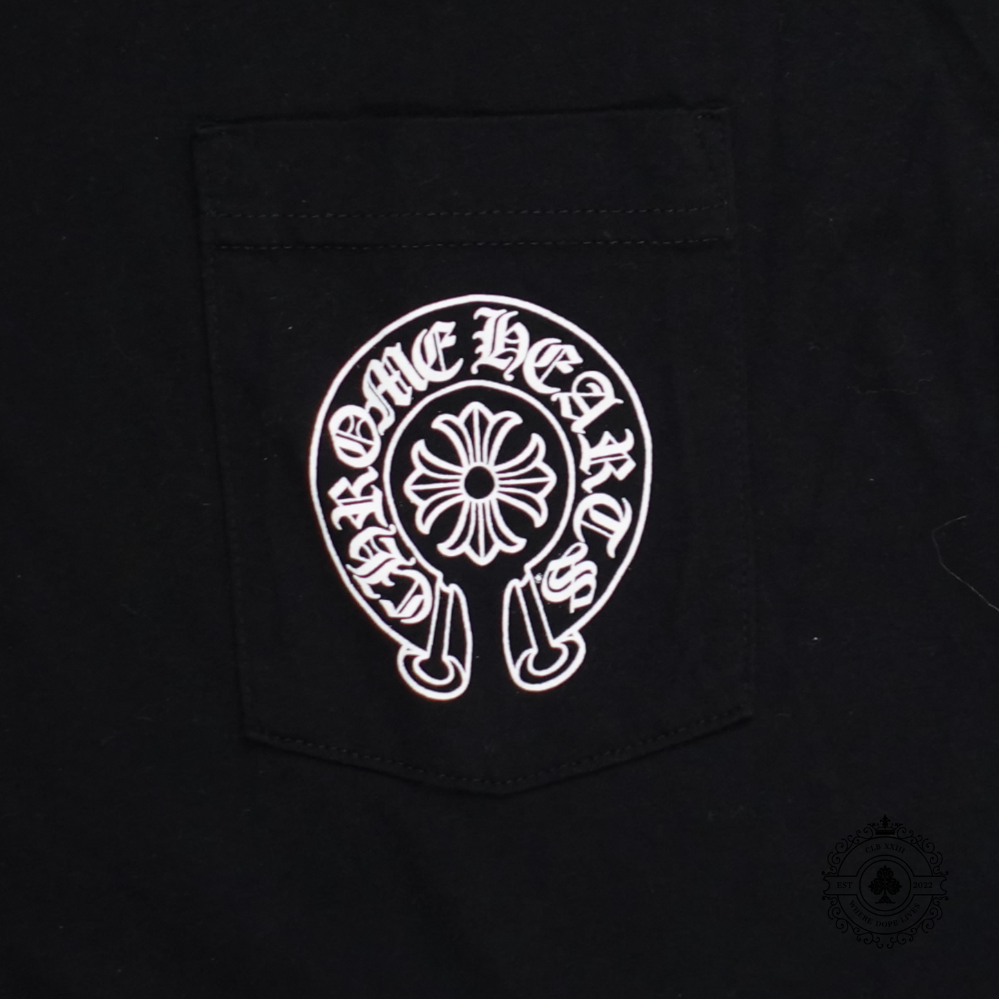Chrome Hearts London Exclusive Horseshoe Pocket Tee in Black