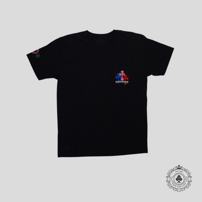 Chrome Hearts Triple Cross Tee in Black/Multicolor