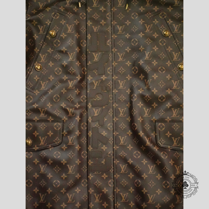 Louis Vuitton Leather Monogram Printed Parka in Brown