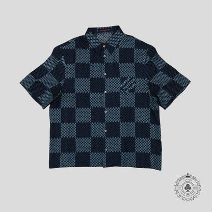 Louis Vuitton Damier Silk Shirt in Blue