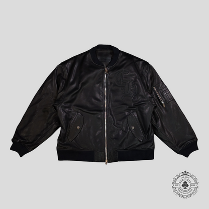 Chrome Hearts CH Patch Bomber Jacket in Black