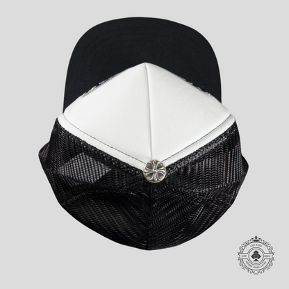 Chrome Hearts Hollywood CH Patch Trucker Hat in White