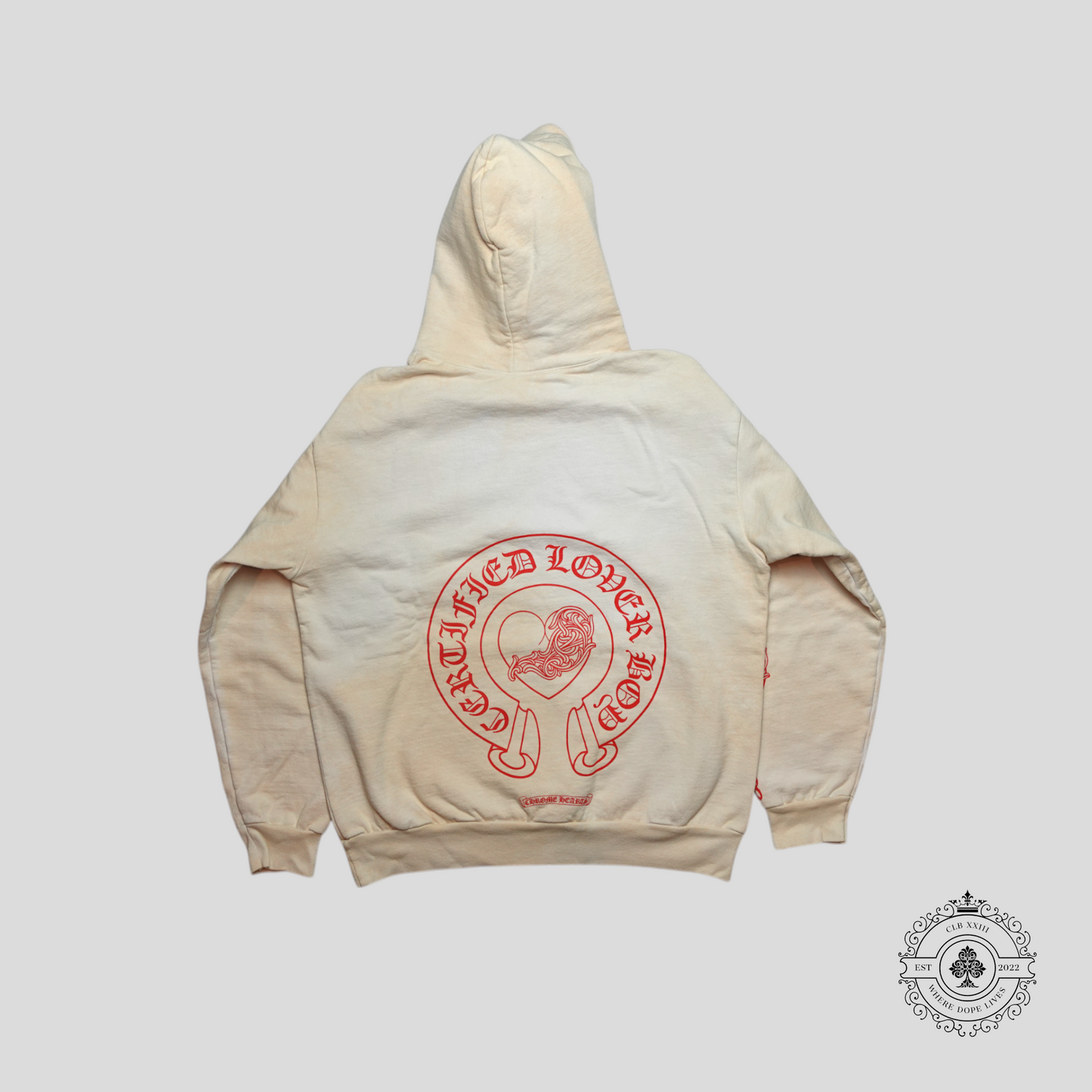Chrome Hearts X Drake Certified Lover Boy Hoodie in Ivory