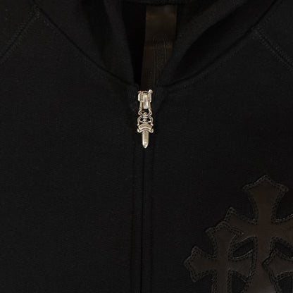 Chrome Hearts Paper Jam Zip Up Hoodie in Black