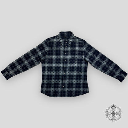 Chrome Hearts Plus Pattern Loose Ends Flannel in Purple / Grey
