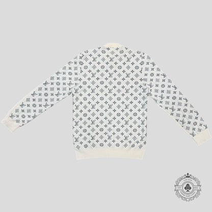 Louis Vuitton Half Monogram Cashmere Sweater in White