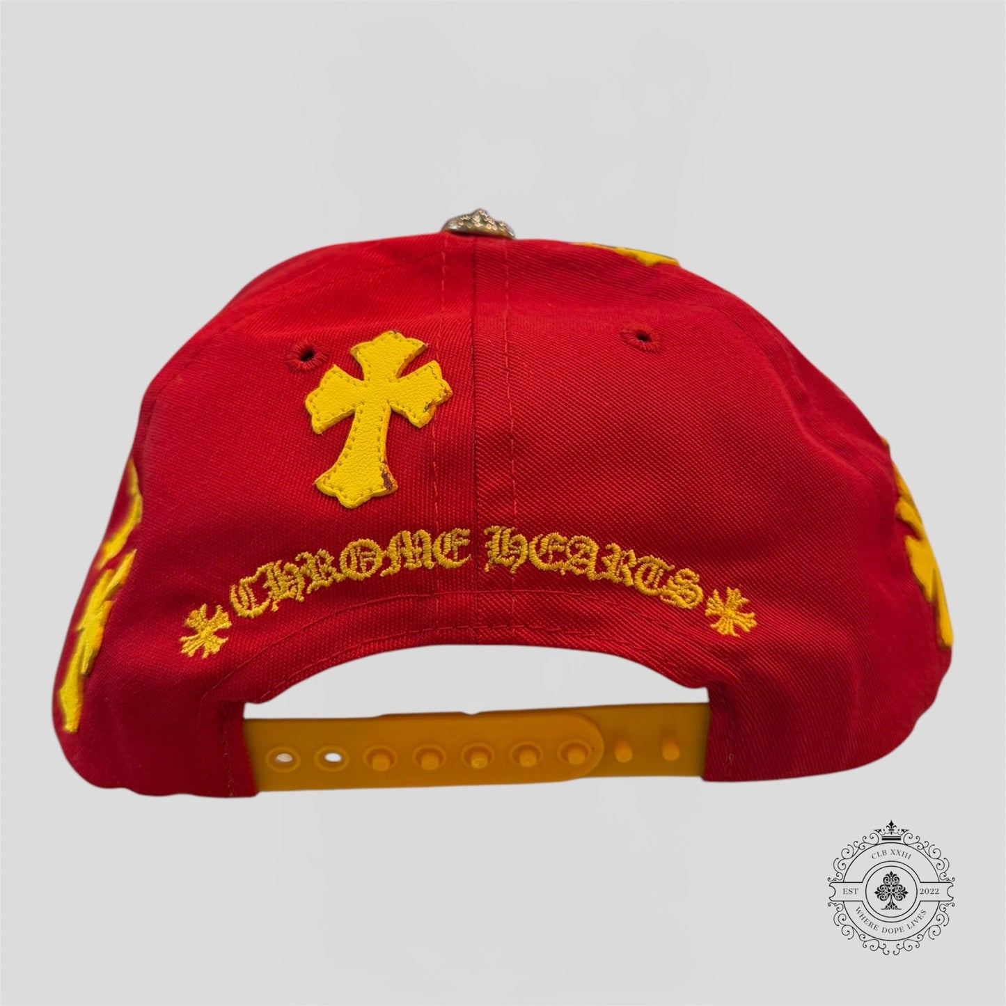 Chrome Hearts Cross Patch Hat in Red / Yellow