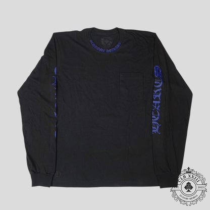 Chrome Hearts Neck Logo Long Sleeve in Black/Blue