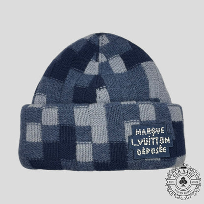 Louis Vuitton Damoflage Wool Beanie in Blue