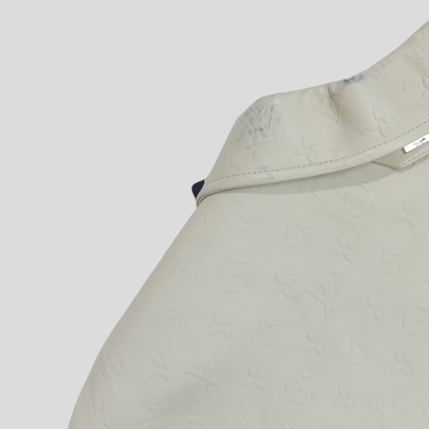Louis Vuitton LVSE Debossed Monogram Mix Leather Jacket in White