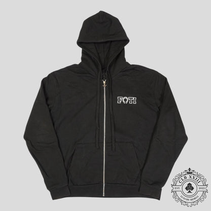 Chrome Hearts Foti Zip Up Hoodie in Black/White