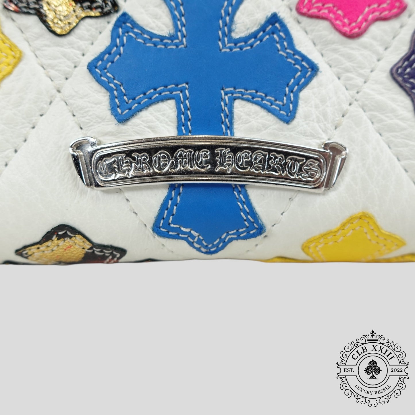 Chrome Hearts Cross Patch Wallet in White/Multicolor