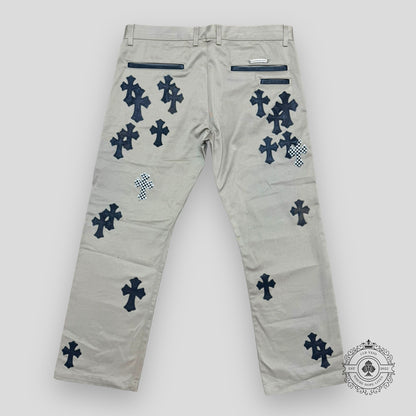 Chrome Hearts Black Checkered Cross Patch Chino Pants