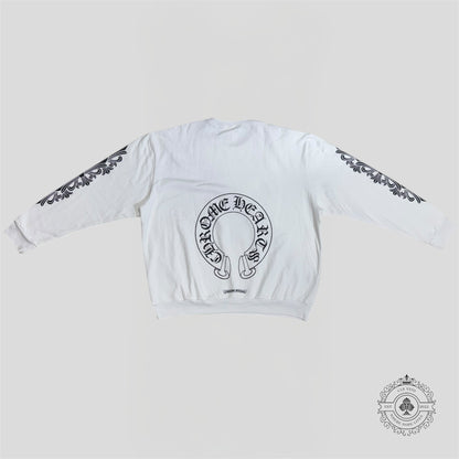 Chrome Hearts Horseshoe Logo Crewneck in White